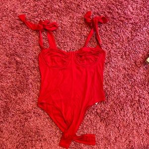 Adika Red Bodysuit Size M NEVER WORN